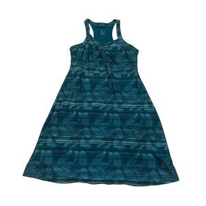 MONDETTA Racerback Dress Size Large Built in Bra Stretchy Botanical Inspired